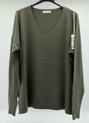 Jersey fino básico verde caqui