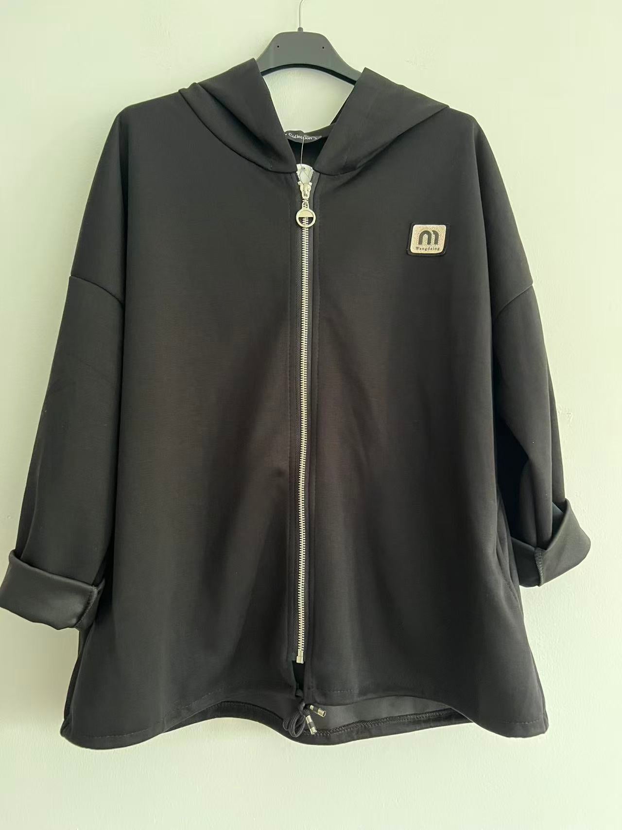 Sudadera lisa suave negra