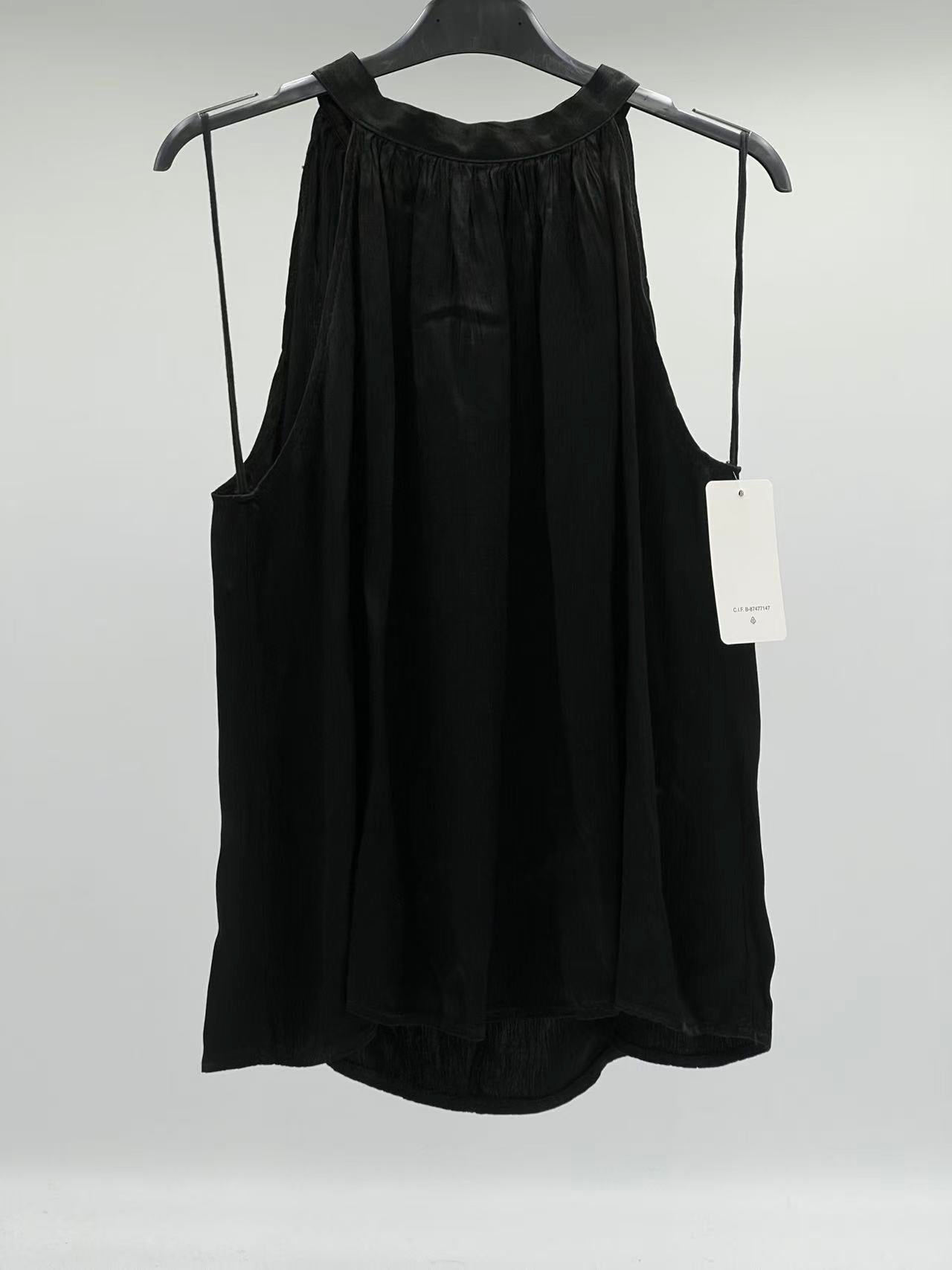 Blusa Satinada de Cuello Halter con Lazo Posterior