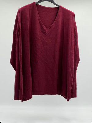 Jersey fino básico burdeos