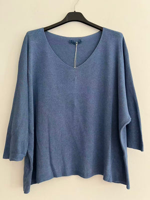 Blusa de puntos azul vaquero 