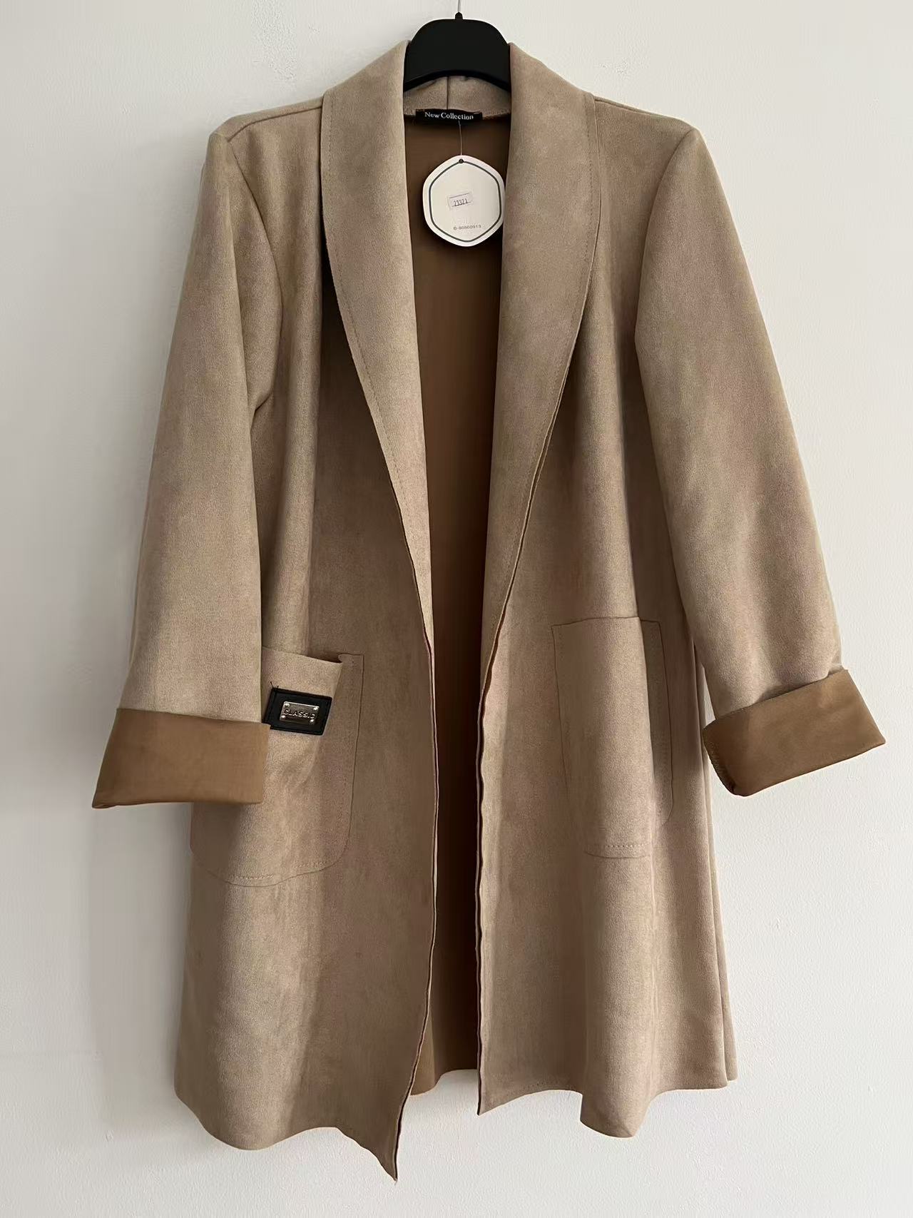 Gabardina antelina lisa beige