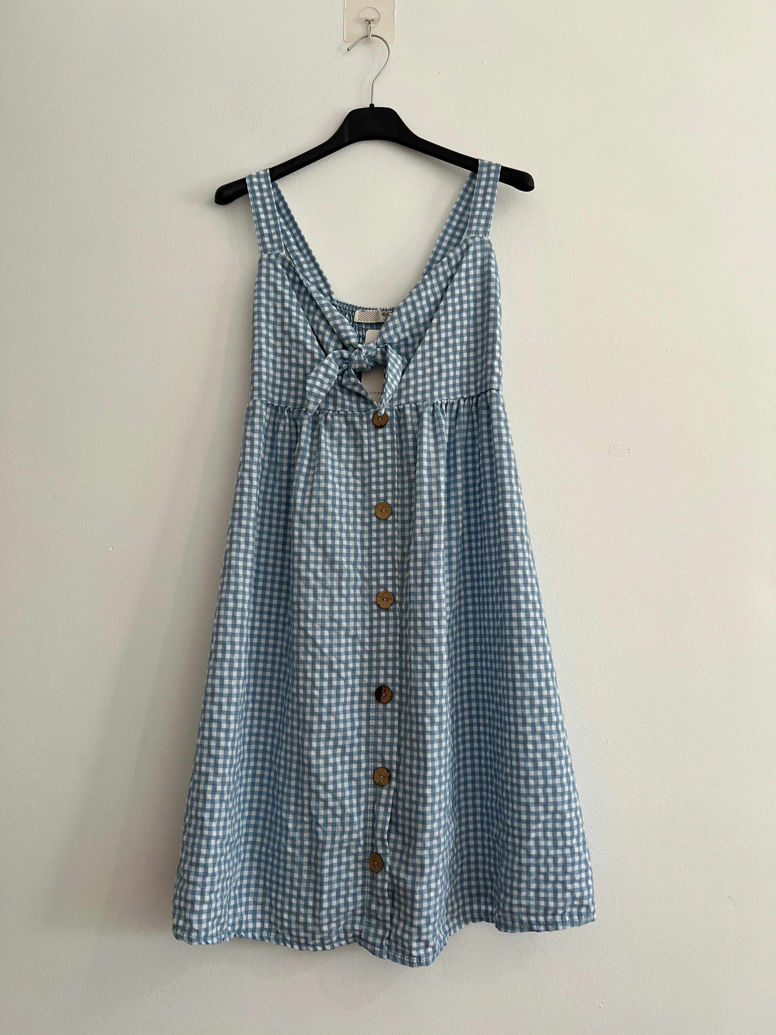 Vestido midi tirantes cuadro
