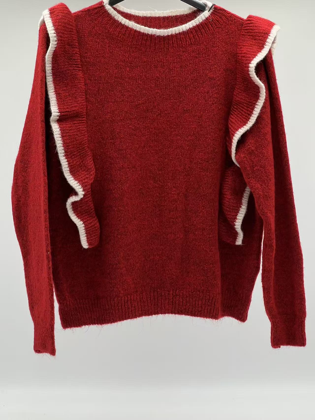 Jersey lana volantes rojo