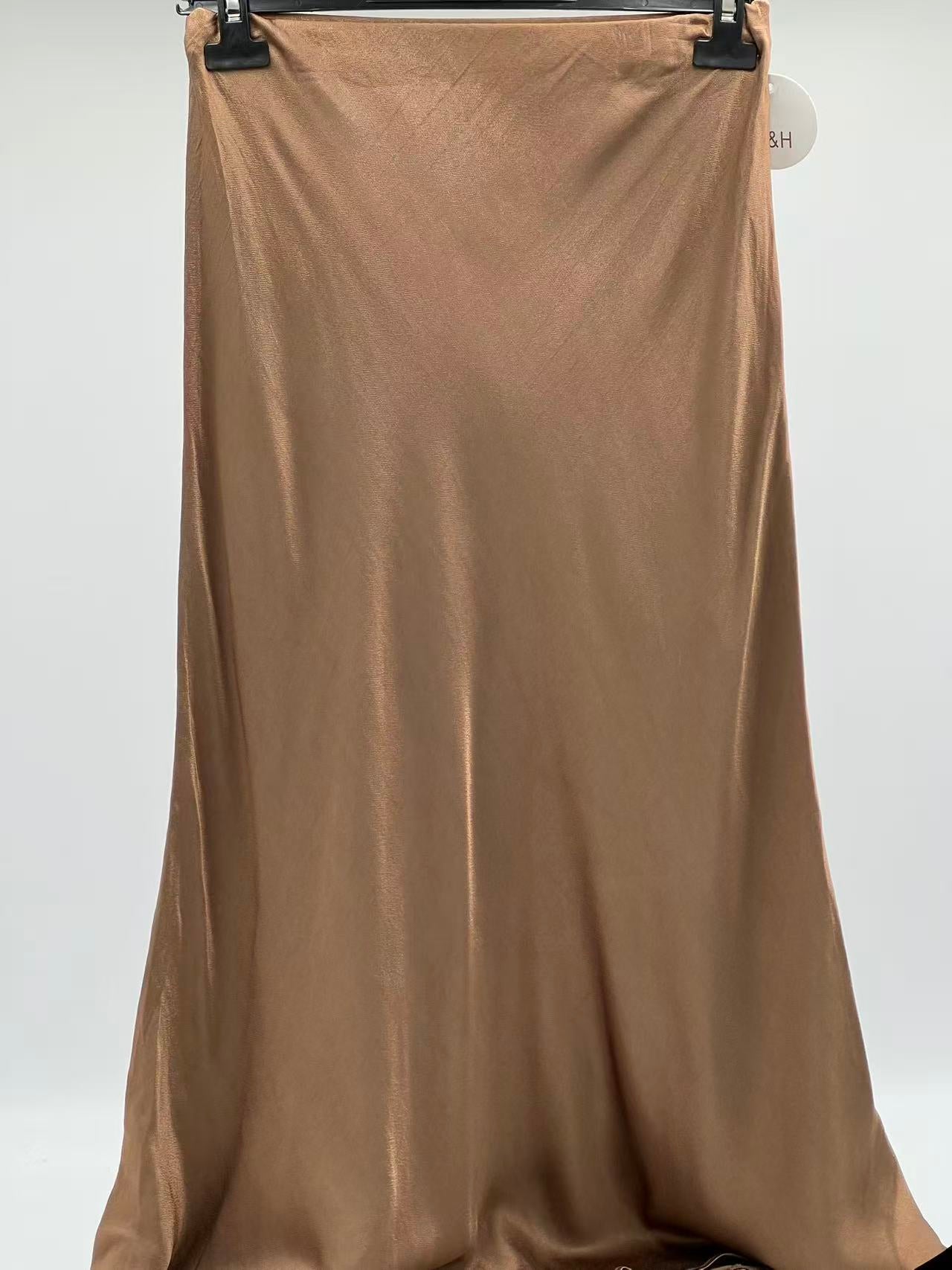 Falda raso larga camel