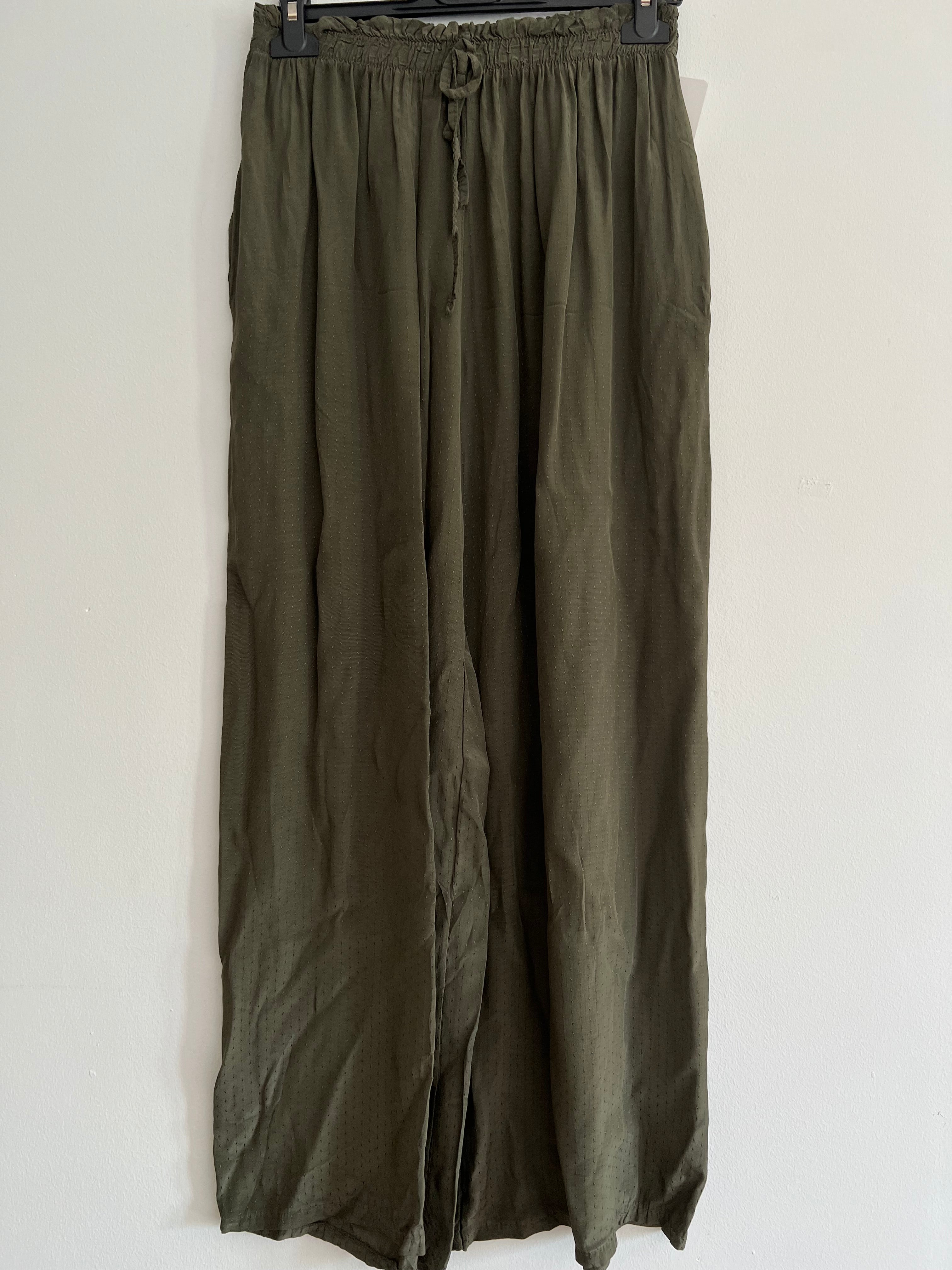 Pantalón Palazzo Fluido con Textura de Micropunto
