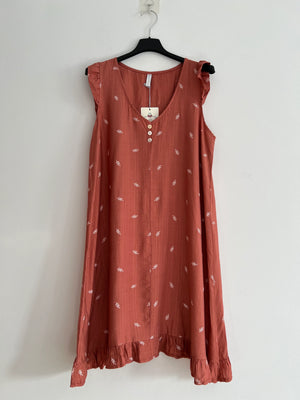 Vestido midi coral