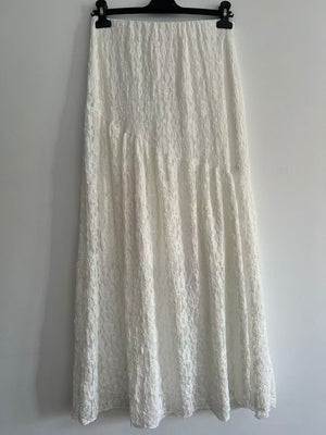 Falda larga encaje blanca