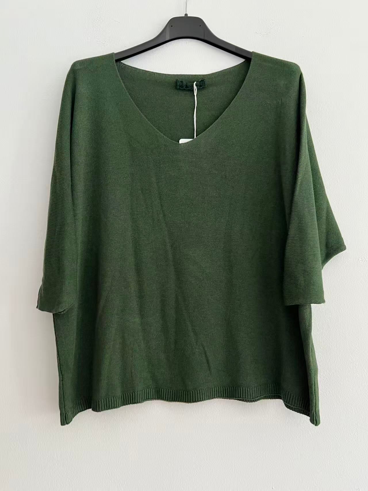Blusa de puntos verde botella