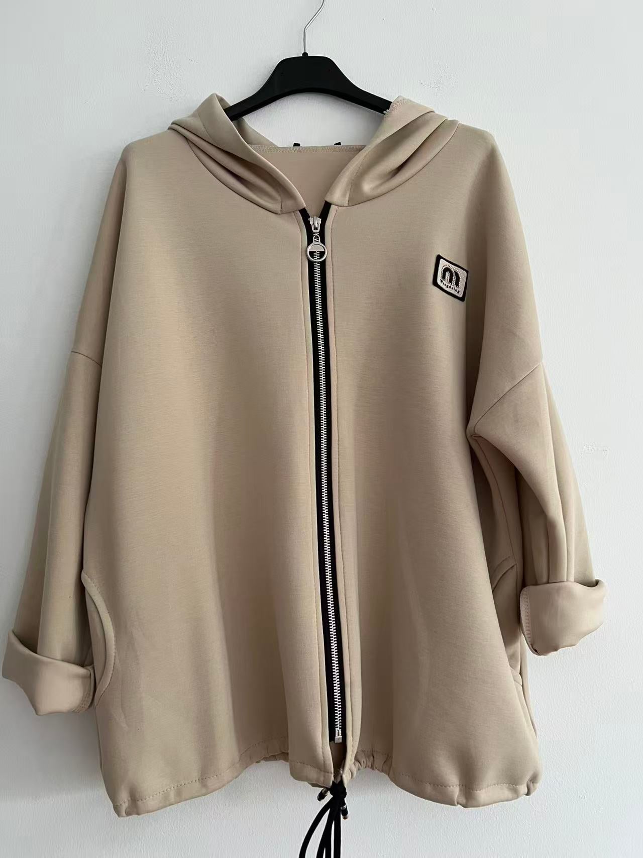 Sudadera lisa suave beige