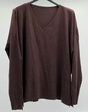 Jersey fino básico marrón chocolate 