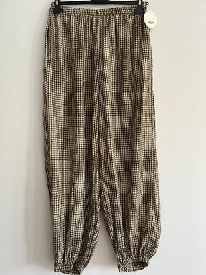 Pantalón cuadro largo verde caqui