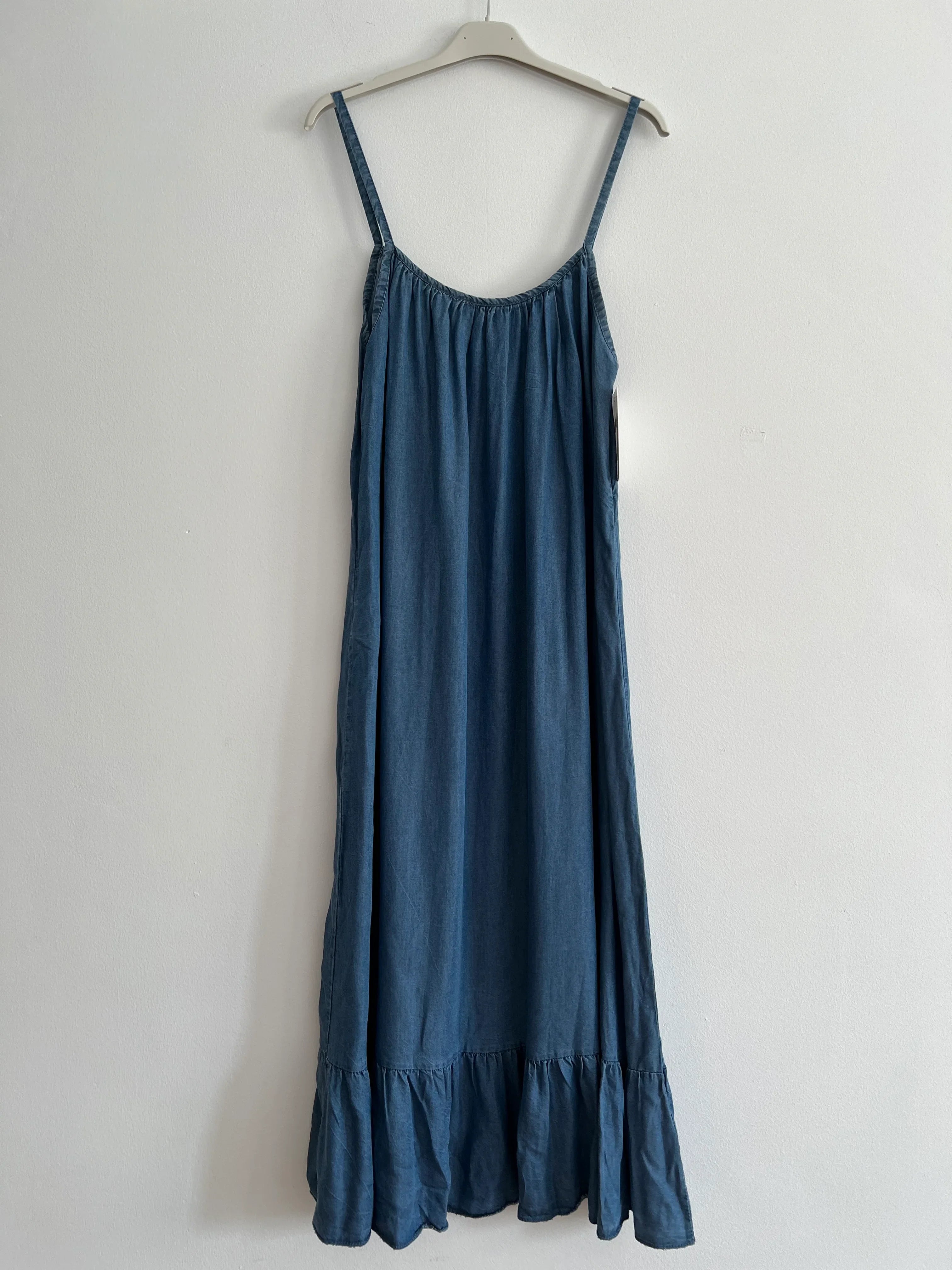 Vestido largo tirantes vaquero