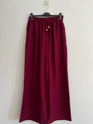 Pantalón largo burdeo