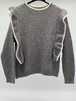 Jersey lana volantes gris