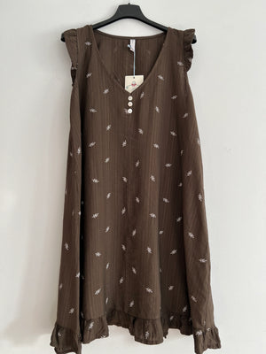 Vestido midi marron