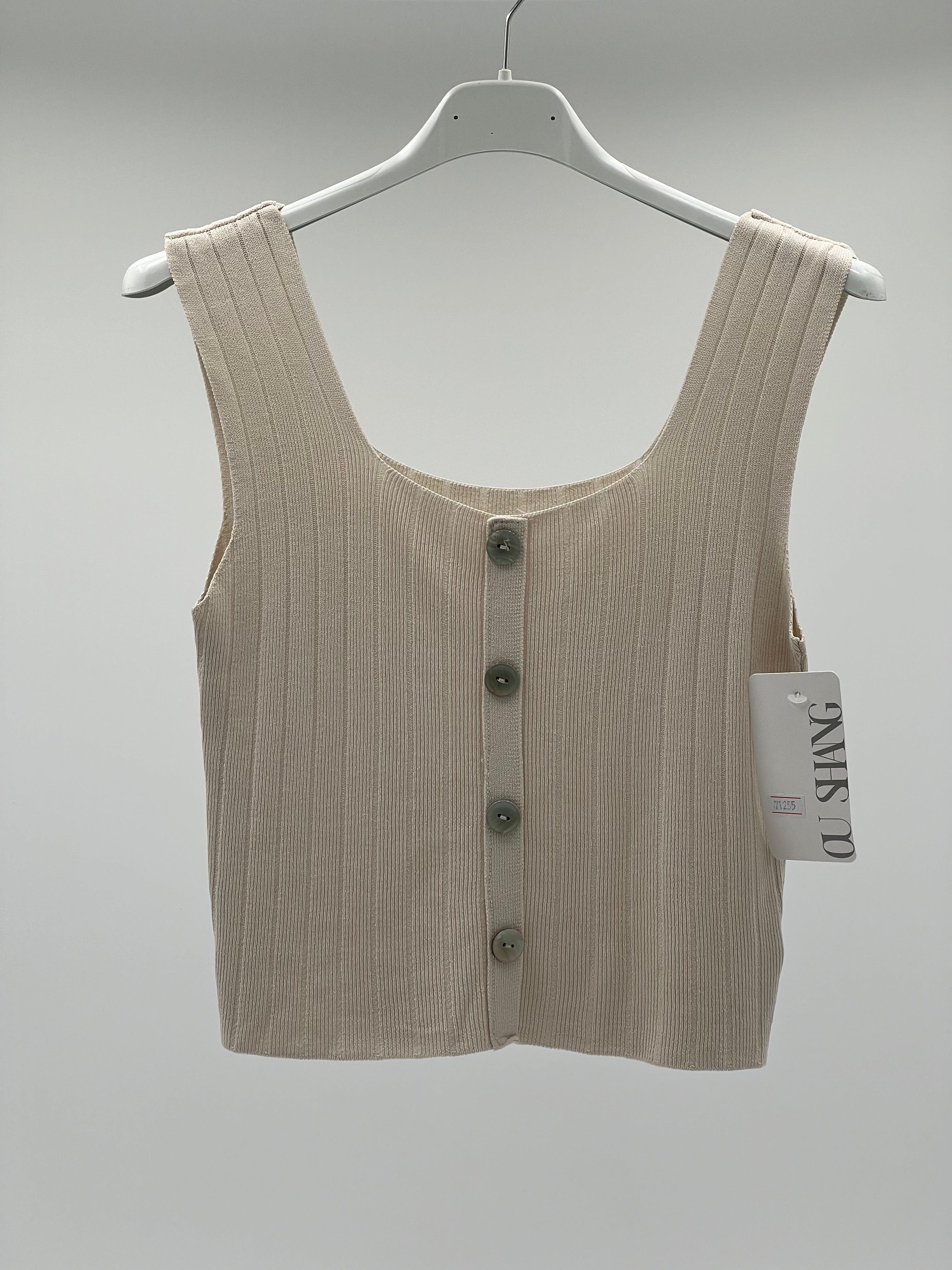 Top tirantes beige