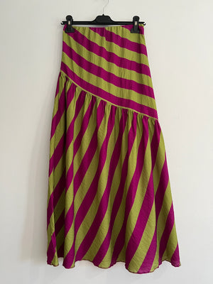 Falda rayas verde y morada