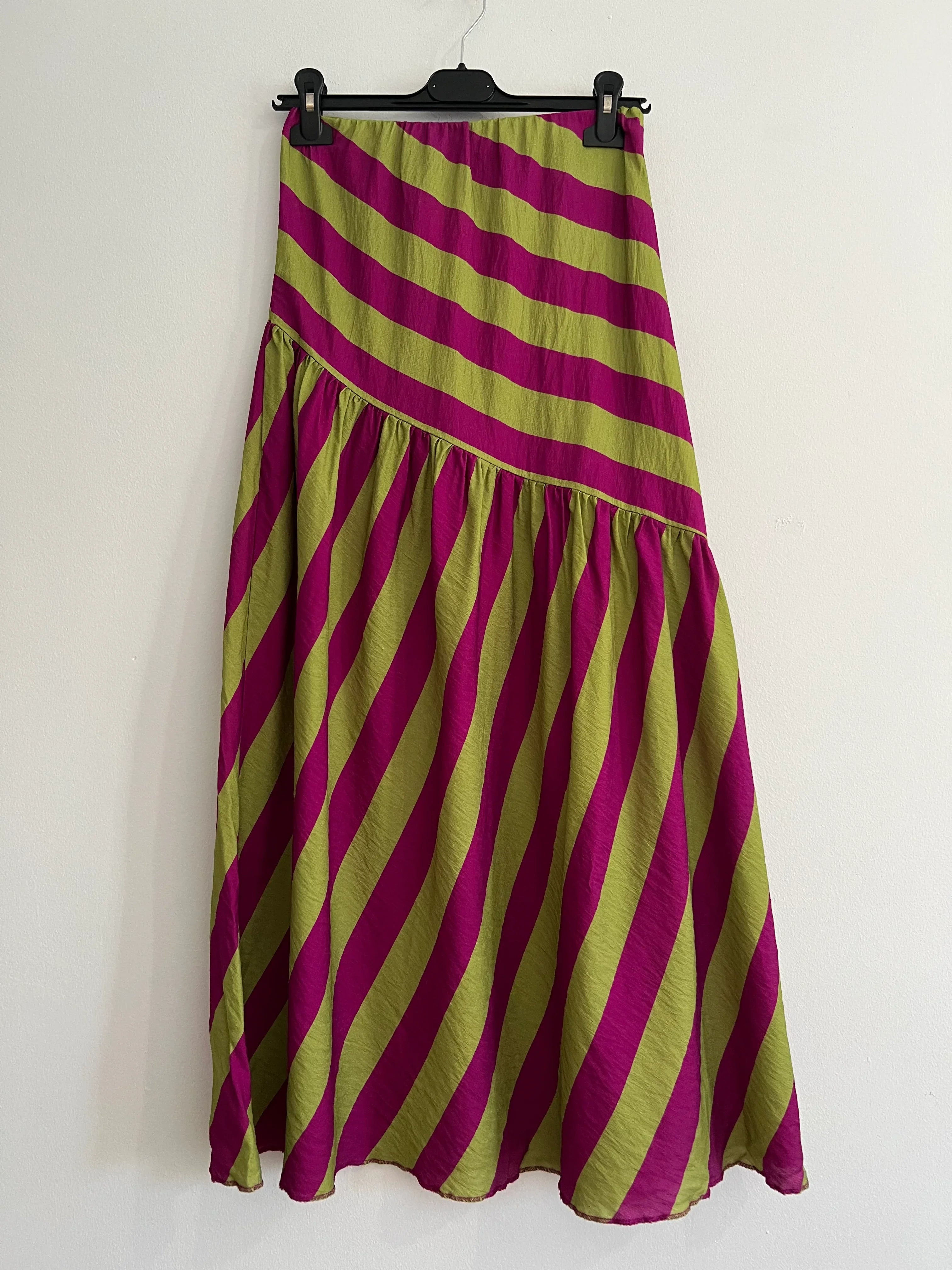 Falda rayas verde y morada
