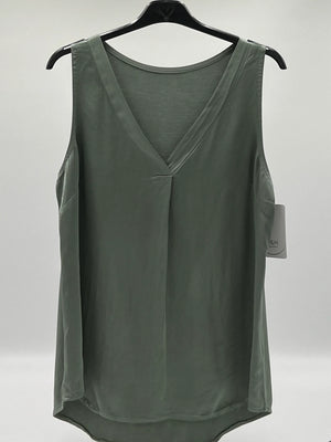 Blusa raso verde caqui