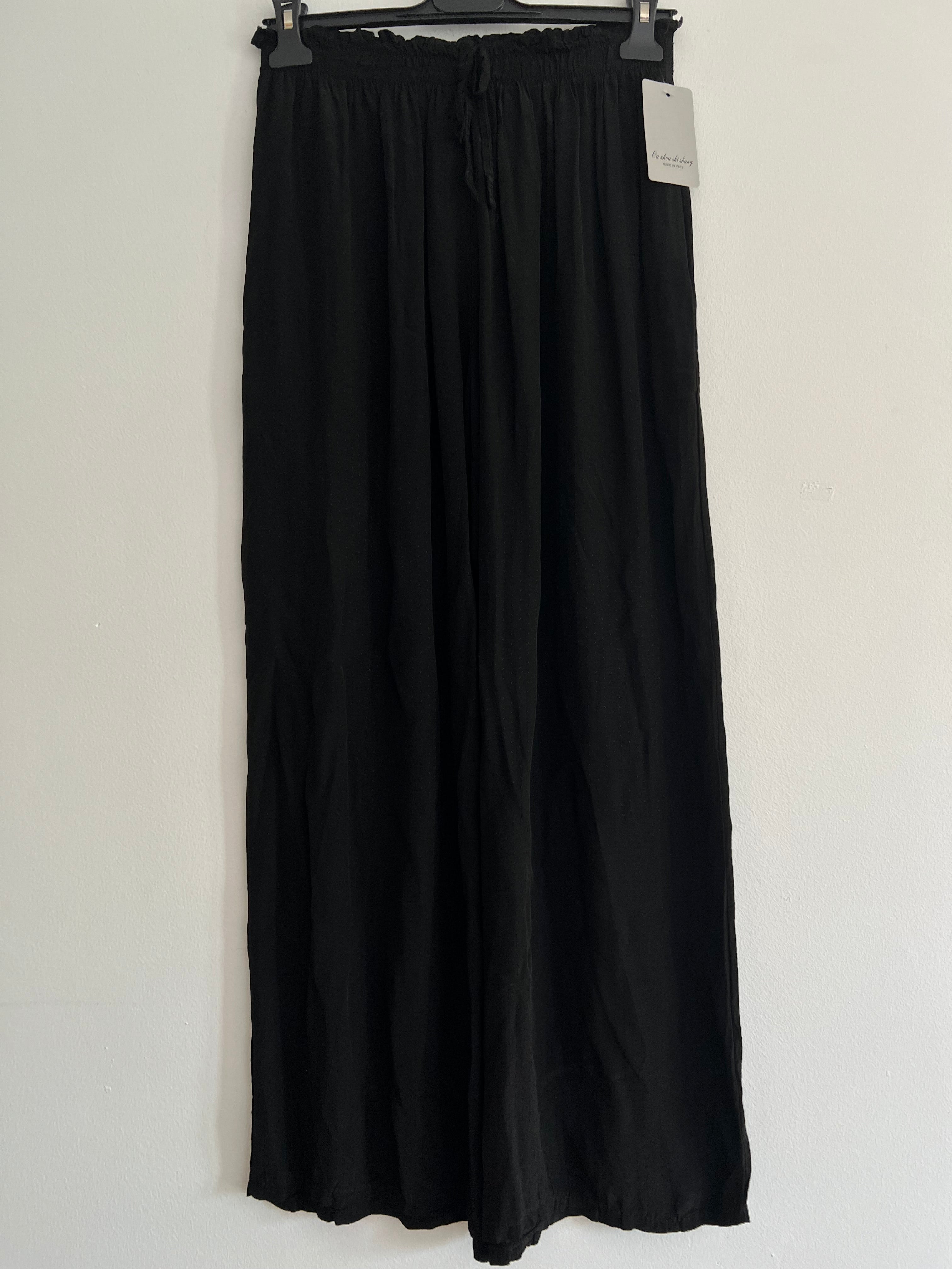 Pantalón Palazzo Fluido con Textura de Micropunto