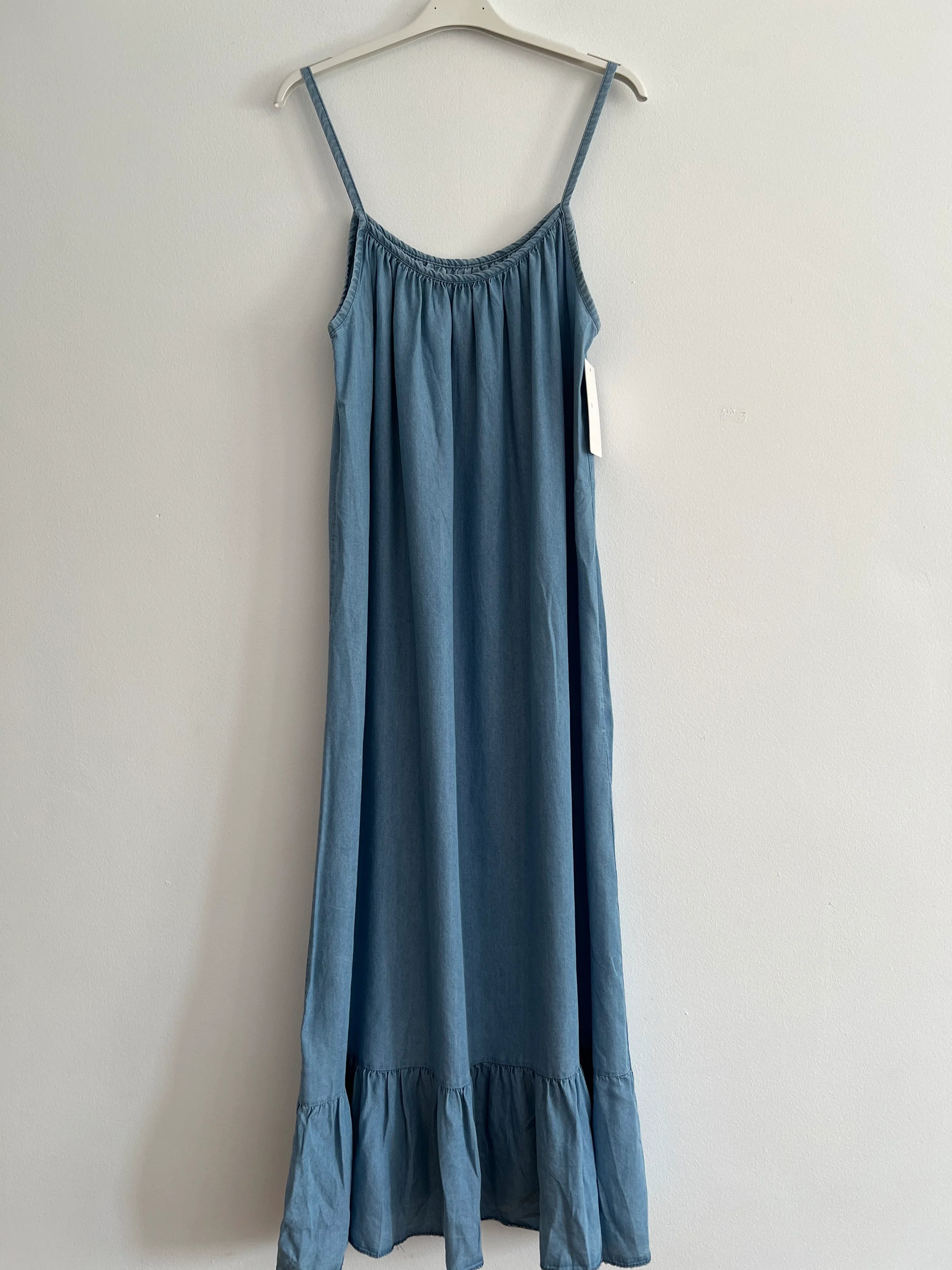 Vestido largo tirantes vaquero