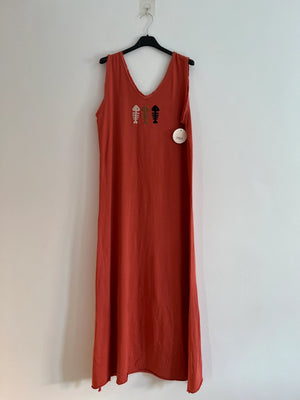 Vestido largo coral