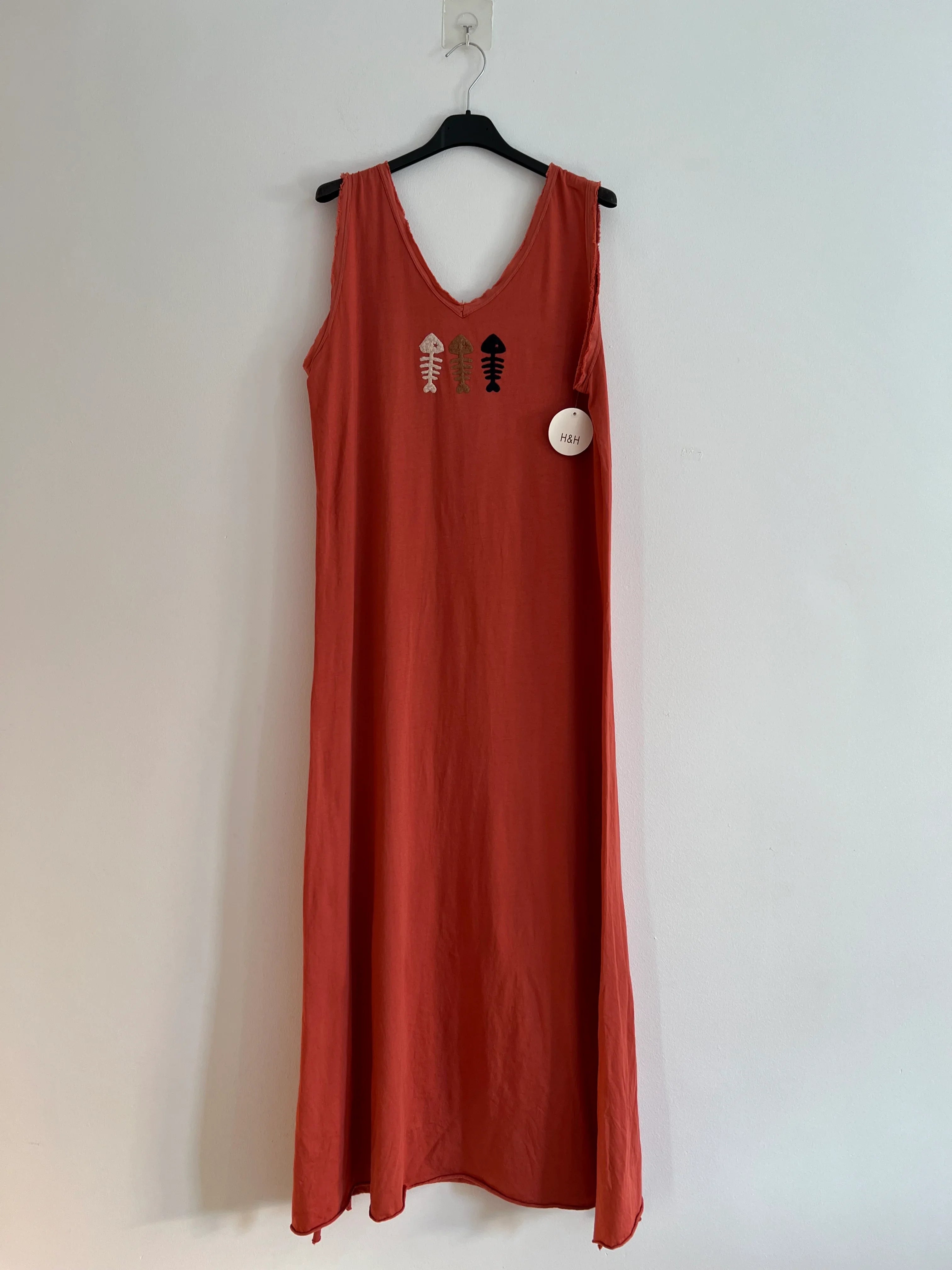 Vestido largo coral