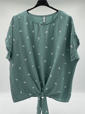 Camiseta estampado verde agua