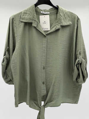 Camisa nudo verde caqui