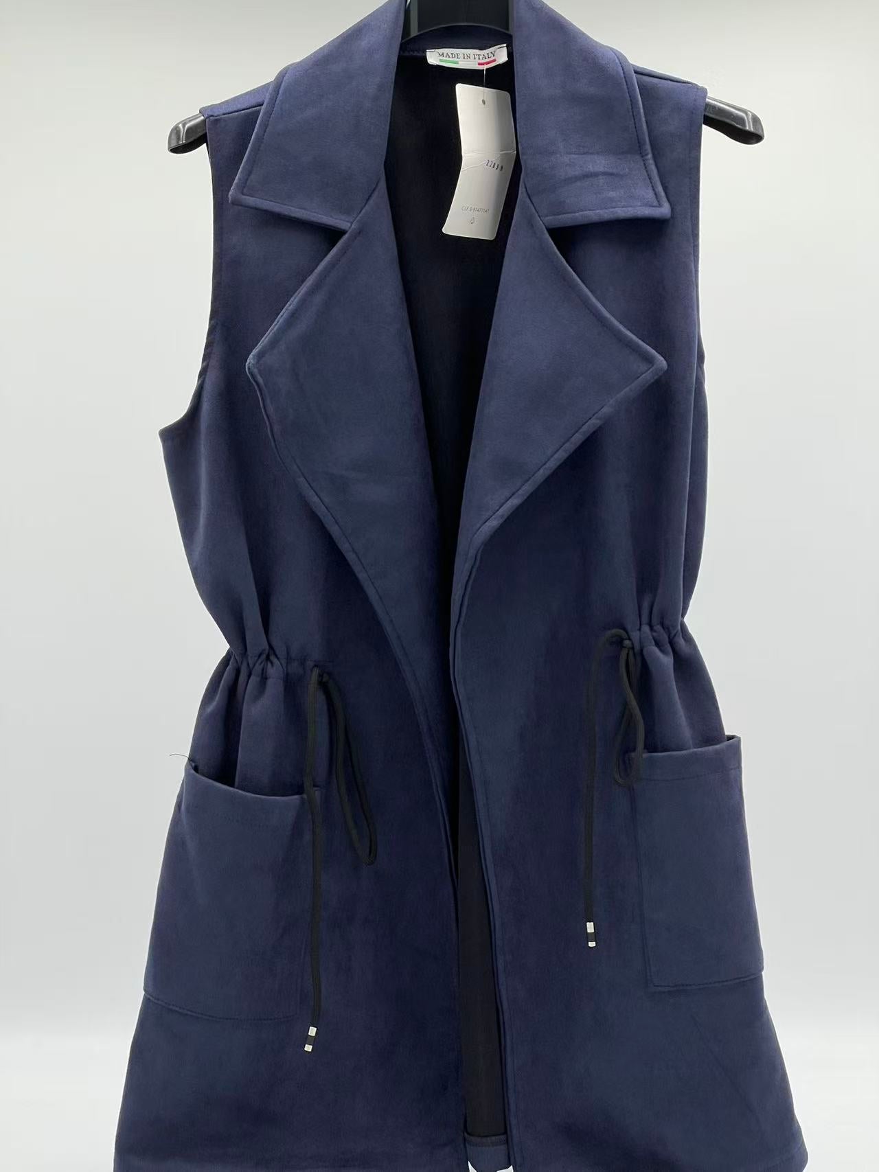 Chaleco antelina liso marino