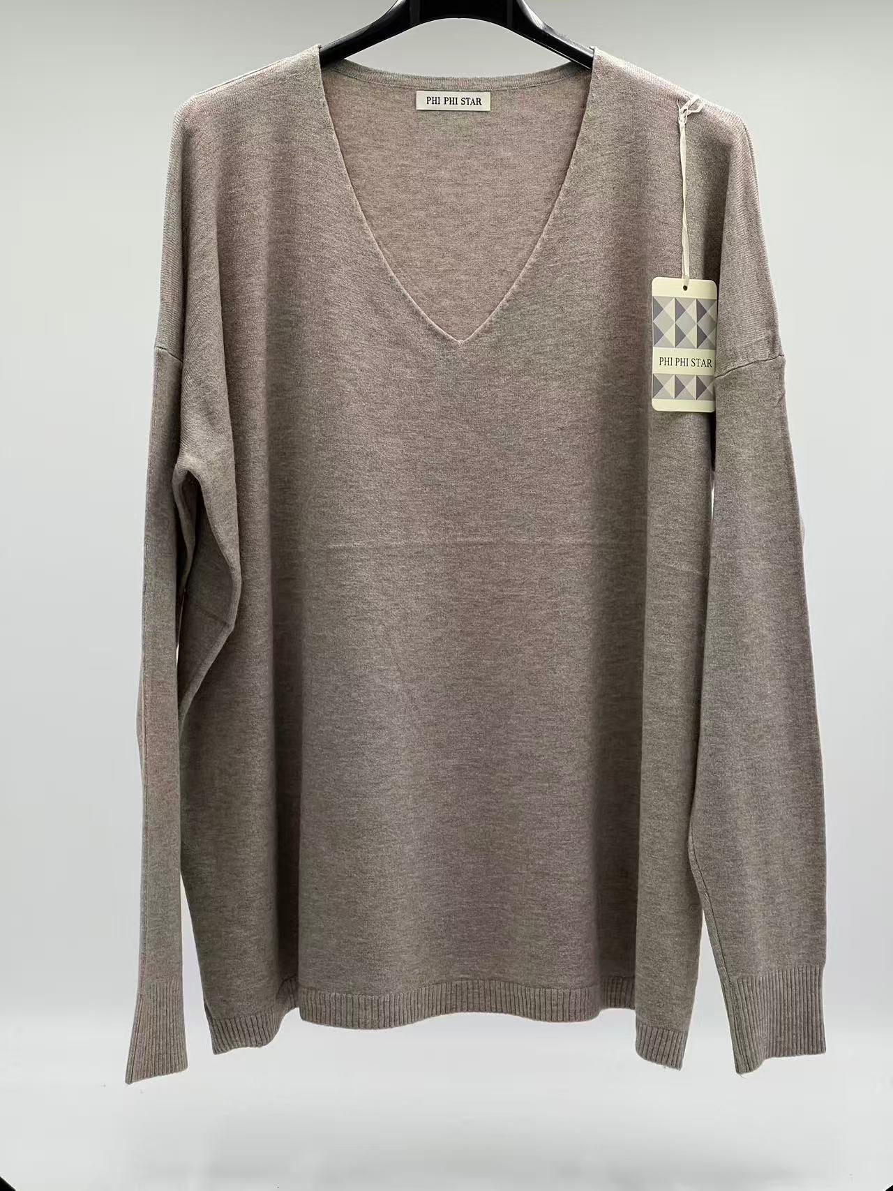 Jersey fino básico taupe