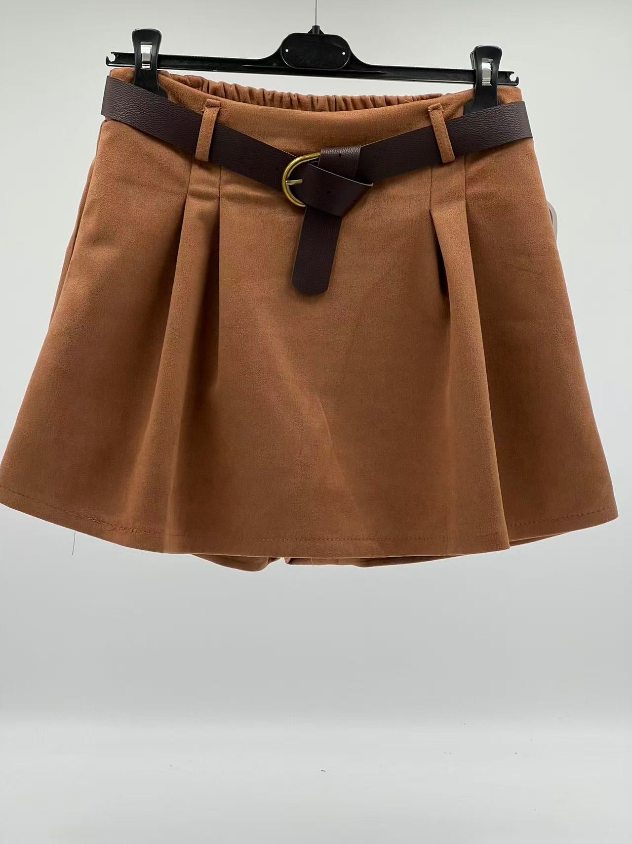 Falda pantalón antelina camel oscuro 