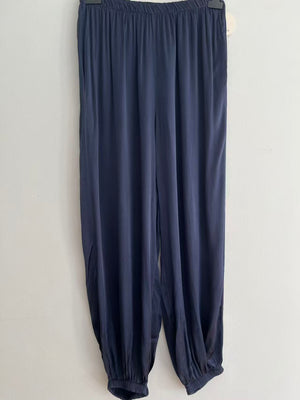 Pantalón largo raso puños azul marino