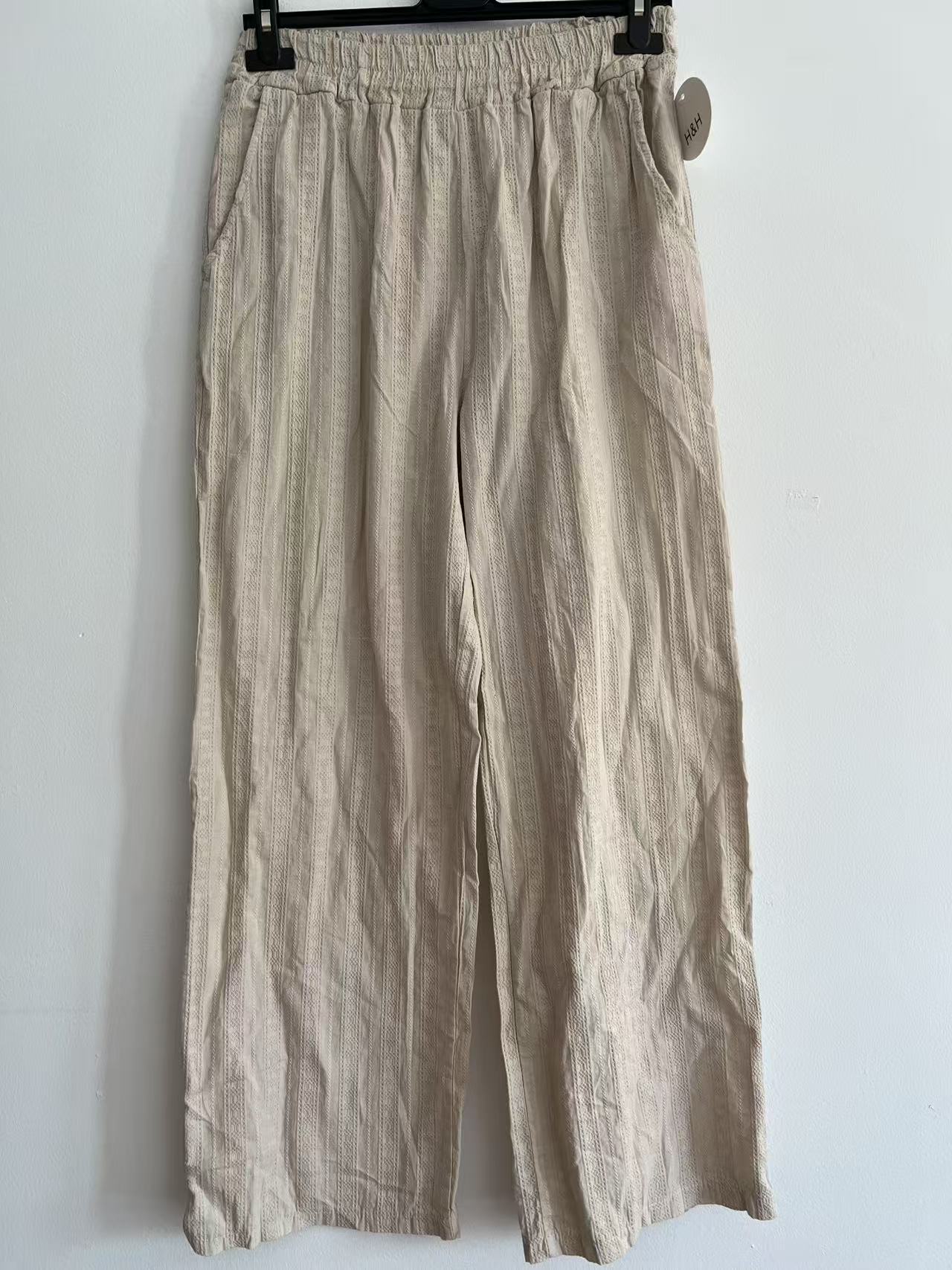 Pantalón de Pernera Ancha con Textura Arrugada