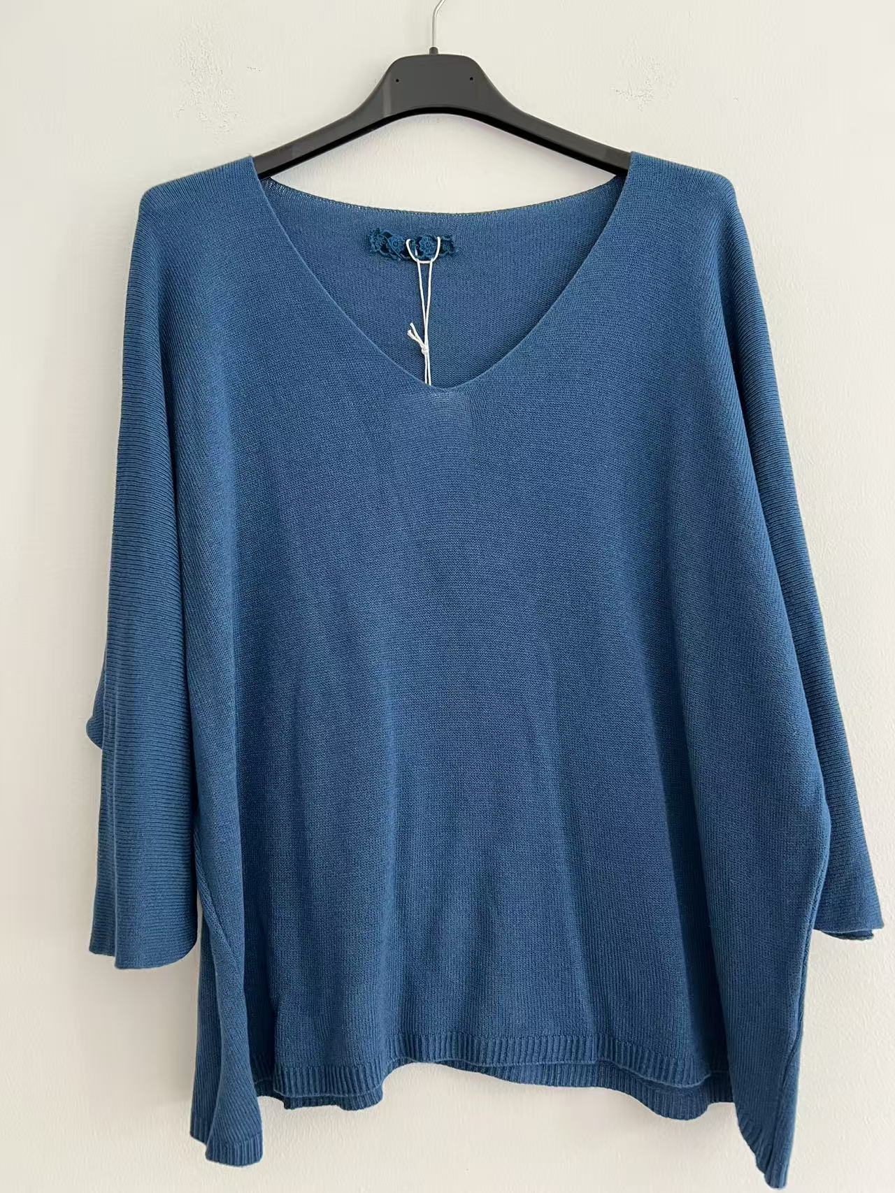 Blusa de puntos petroleo