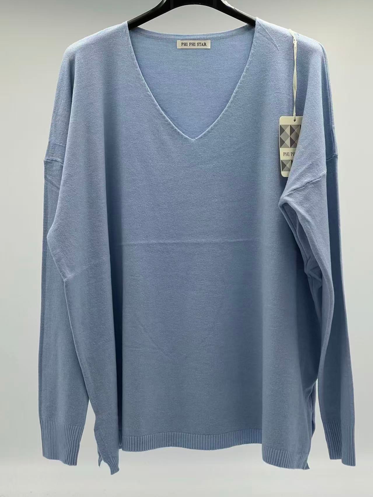 Jersey fino básico celeste