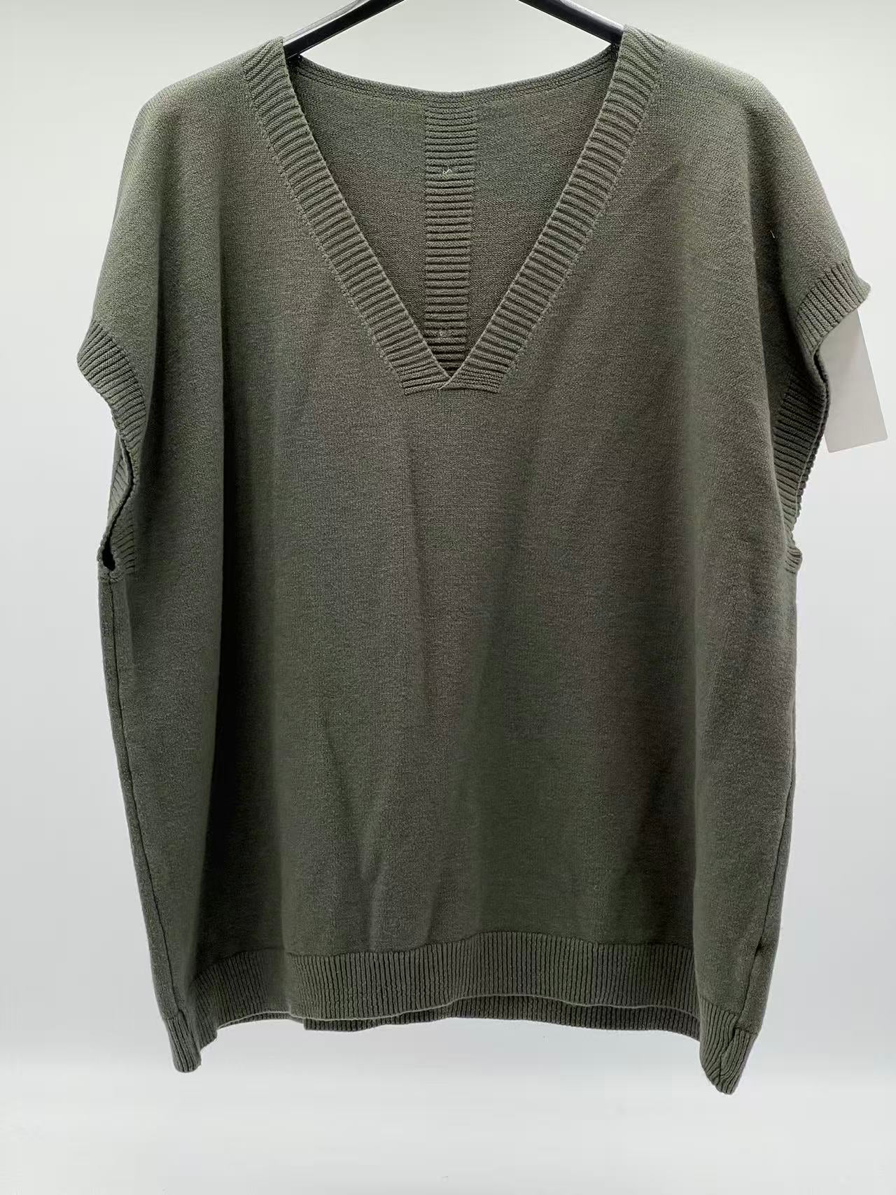 Jersey chaleco botones en trasera verde caqui