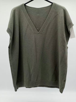 Jersey chaleco botones en trasera verde caqui