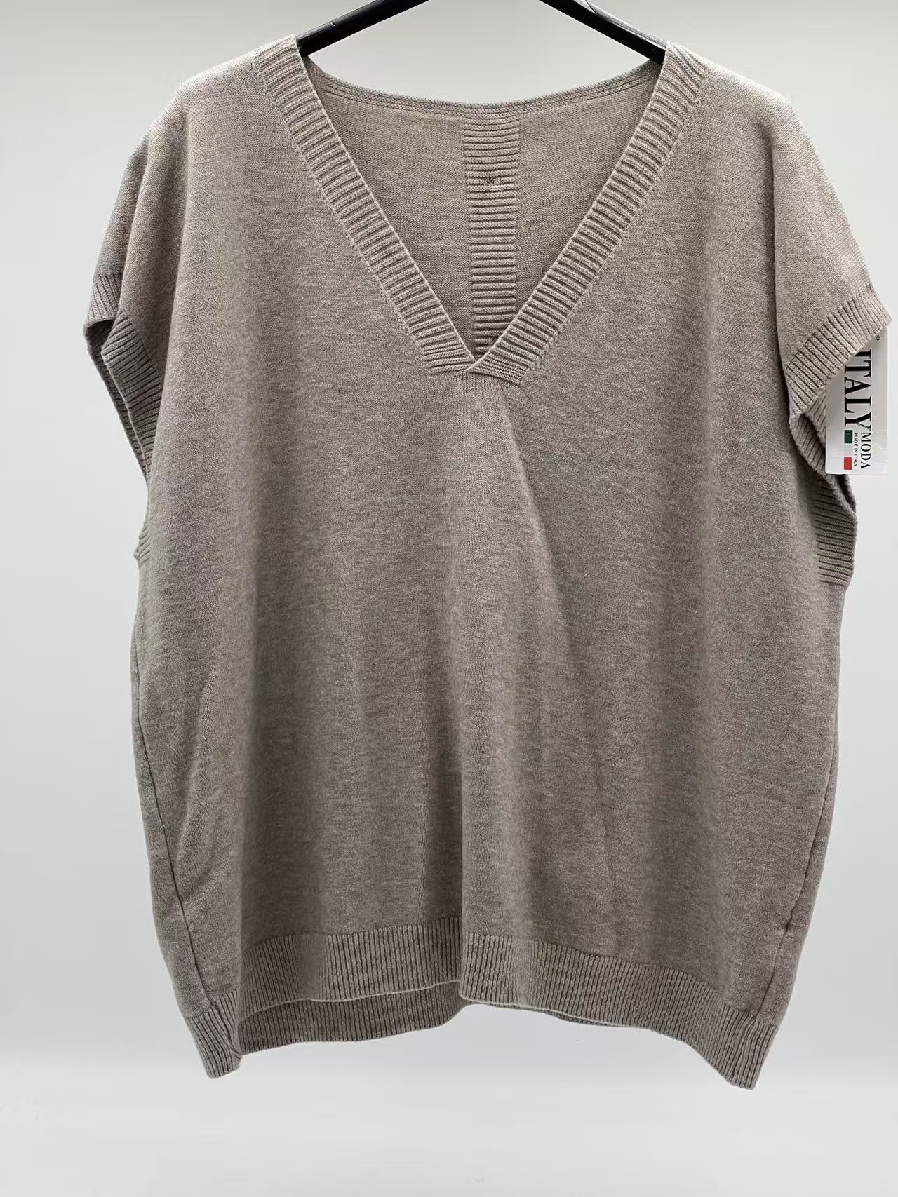 Jersey chaleco botones en trasera taupe