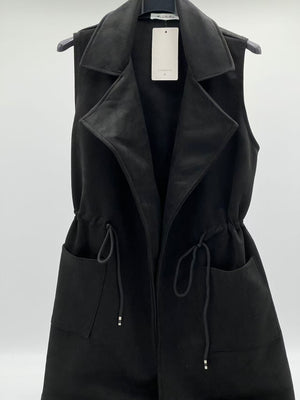 Chaleco antelina liso negro