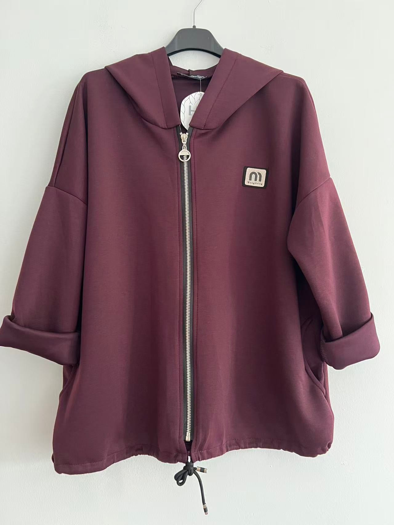 Sudadera lisa suave burdeos