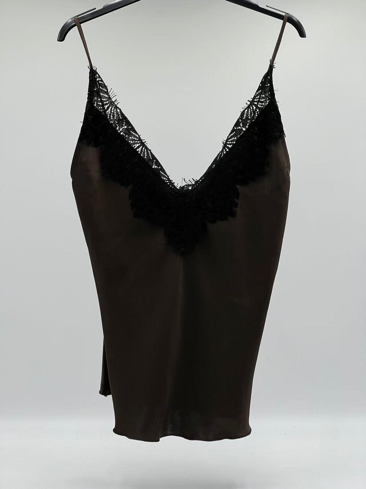 Lencero con encaje marrón 