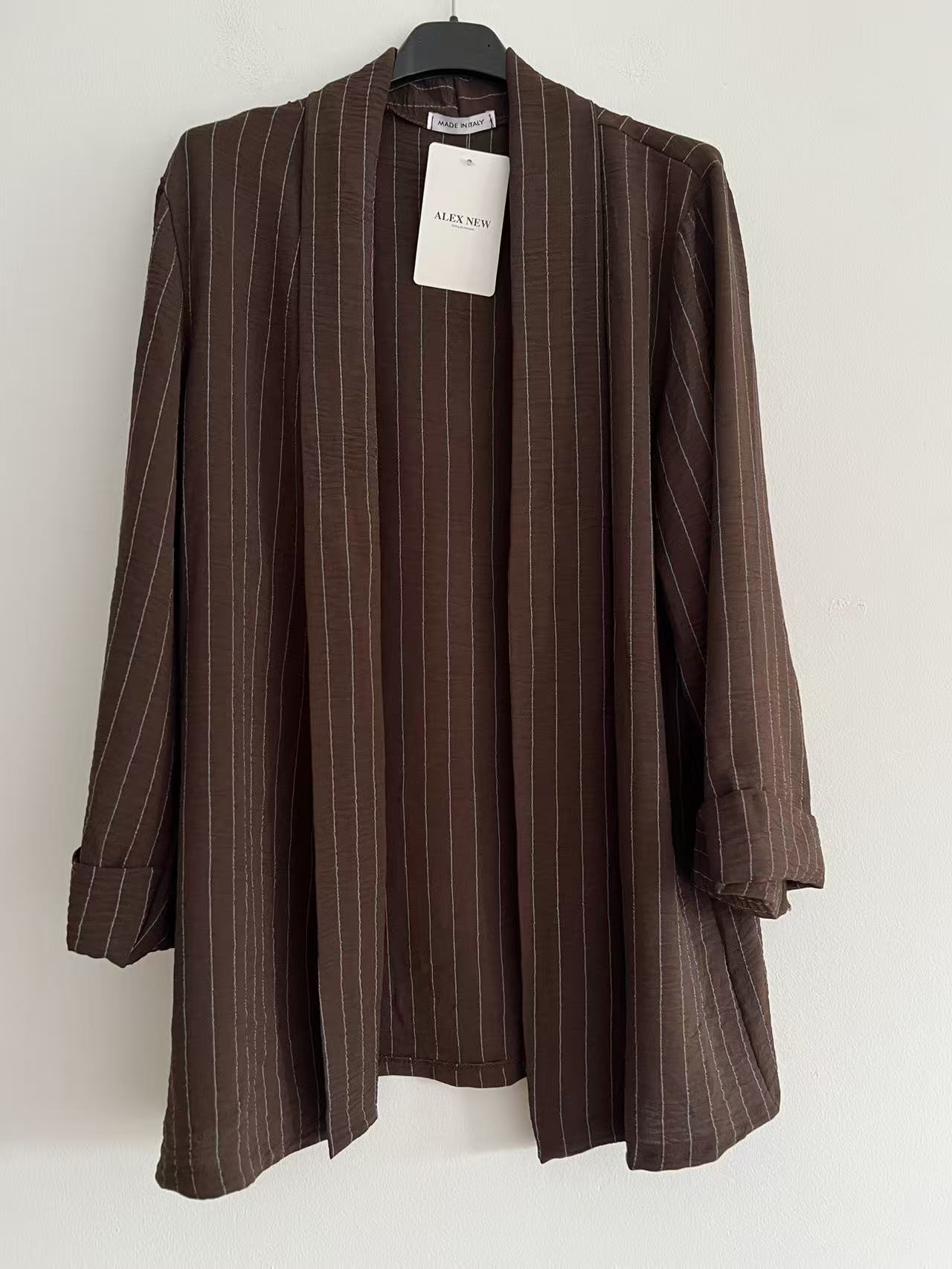 Chaqueta Ligera de Rayas Estilo Blazer