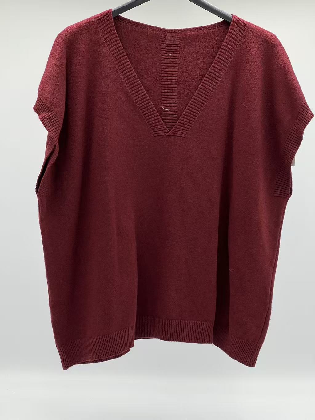 Jersey chaleco botones en trasera burdeos