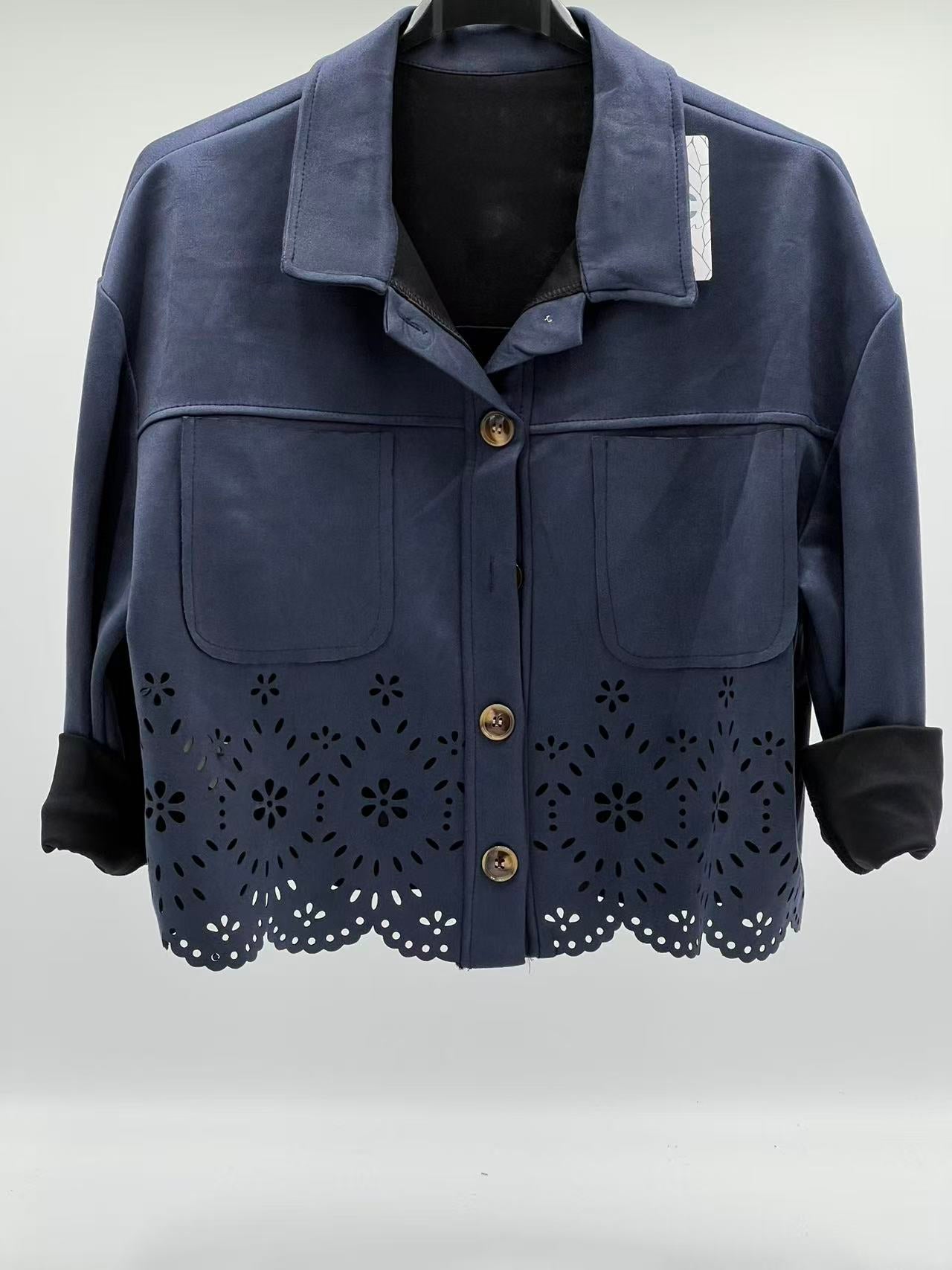 Chaqueta antelina encaje marinos 