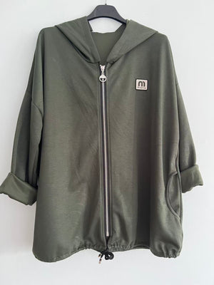 Sudadera lisa suave verde caqui