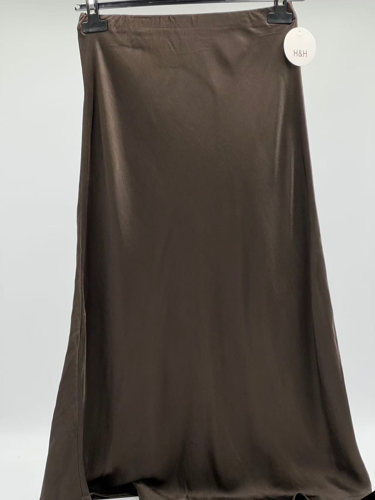 Falda raso larga marrón chocolate 