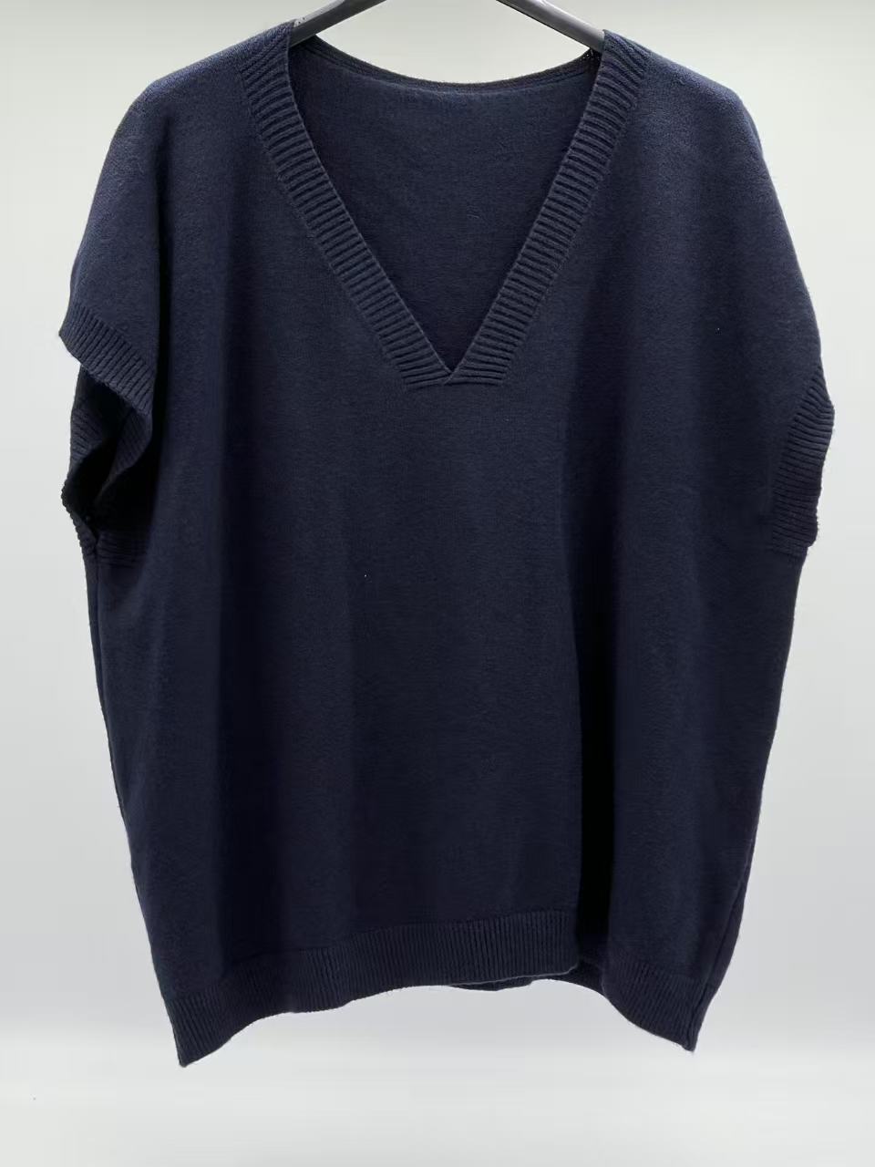 Jersey chaleco botones en trasera marino