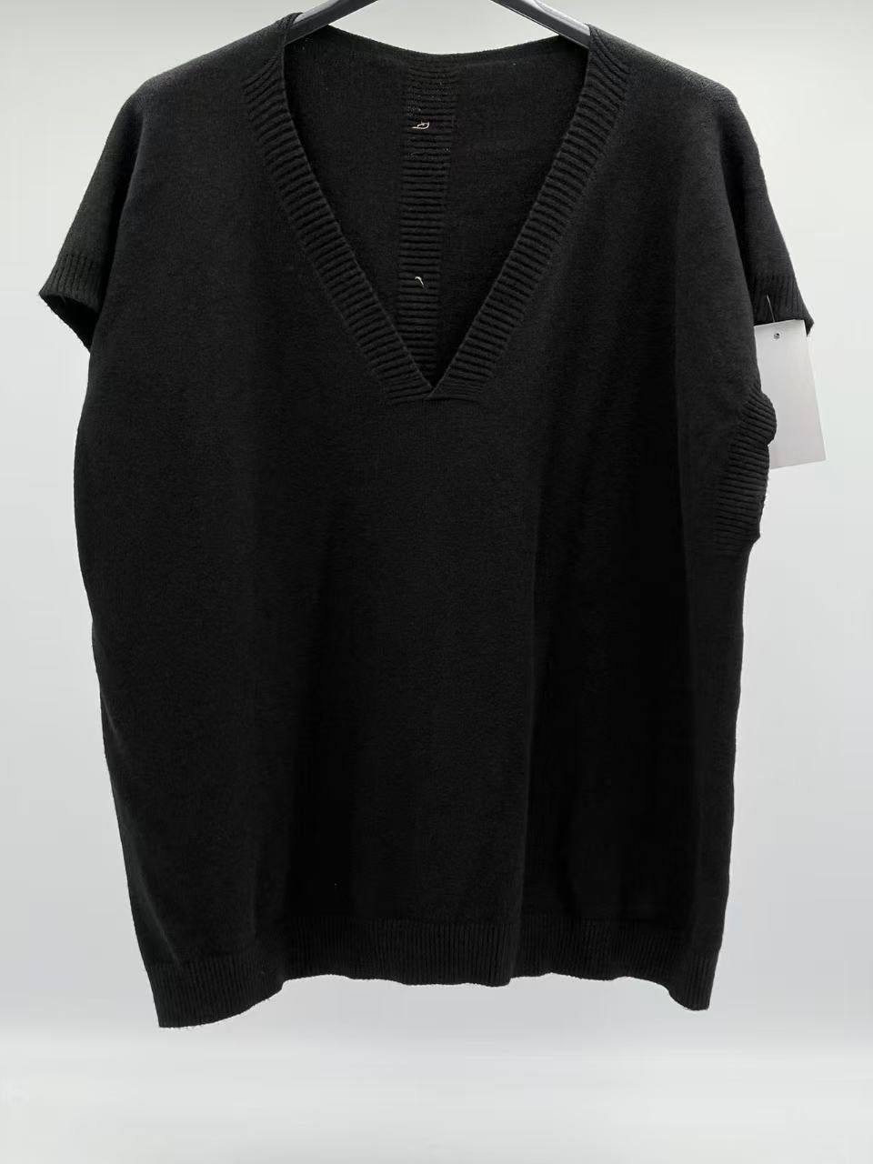 Jersey chaleco botones en trasera negro